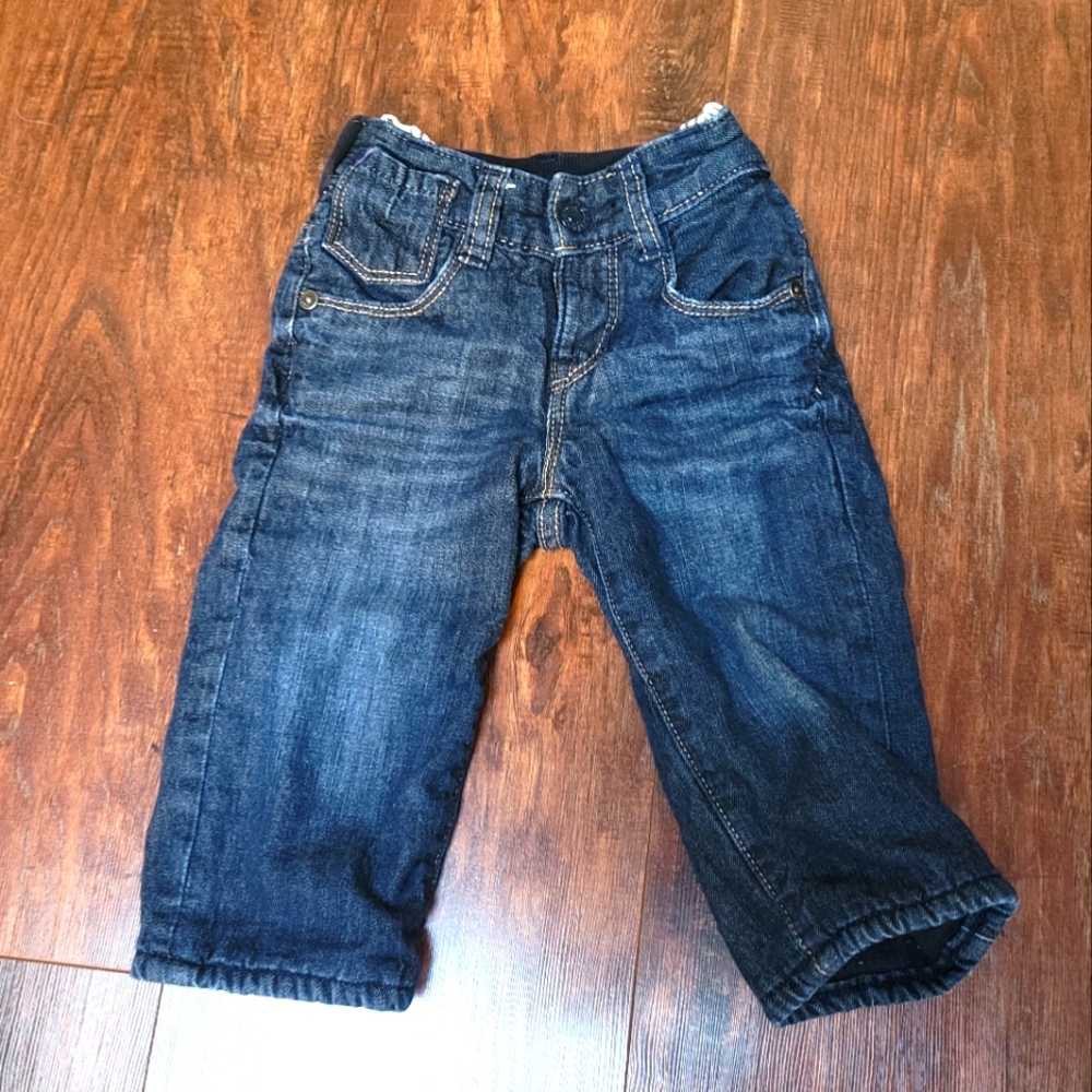 Boys 6-12 month, baby GAP fleece-lined jeans.